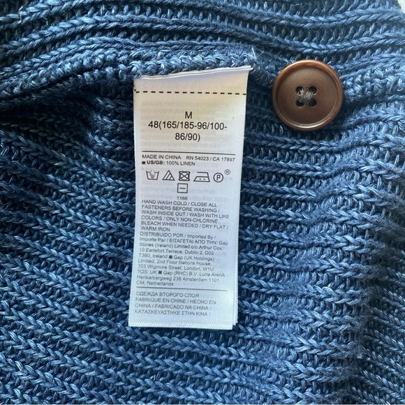NWT Banana Republic 100% Linen Knitted Heavyweight Men’s Cardigan Size M - Picture 12 of 14